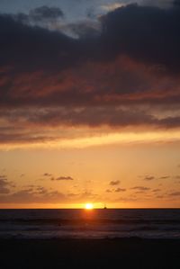 Scenic view of sunset over sea