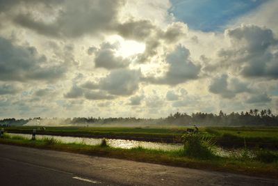 Scenic view of field against sky