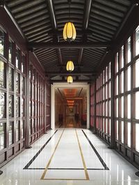 Empty corridor of building