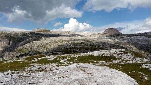 Scenic view of rocky mountains against sky