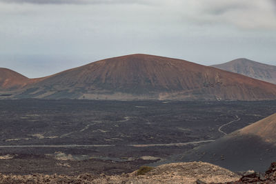 Scenic view of arid landscape against sky