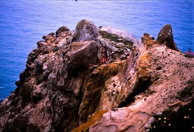 Scenic view of sea against blue sky