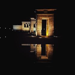 View of illuminated built structure at night