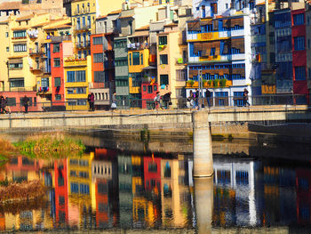 Reflection of buildings on lake