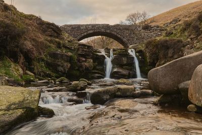 Arch bridge over river