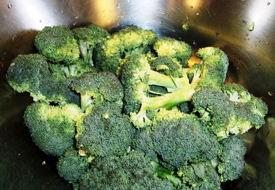 High angle view of vegetables in container