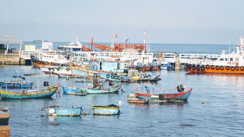 Boats in harbor