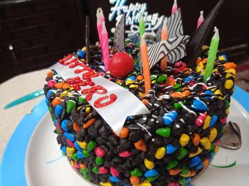 Close-up of cake on table