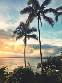 Scenic view of sea against sky at sunset