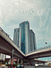 Low angle view of modern buildings against sky