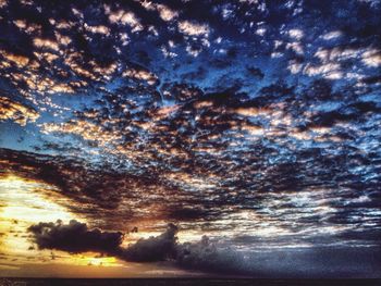 Scenic view of cloudy sky during sunset