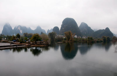 Scenic view of mountains against sky