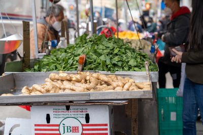 Various vegetables for sale in market