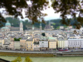 Tilt-shift image of cityscape