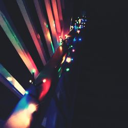 Low angle view of illuminated building at night