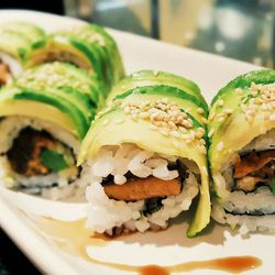 Close-up of bread in plate