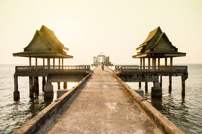 View of pier on sea