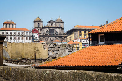 View of the city and church of porto, portugal