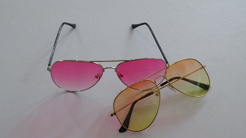 High angle view of sunglasses on table