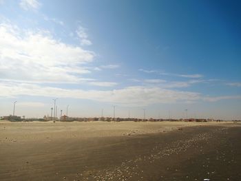 View of factory against sky