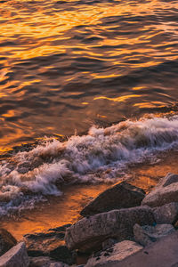 Scenic view of sea during sunset