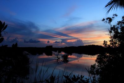 Scenic view of lake during sunset