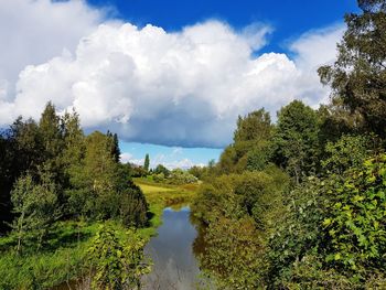 Panoramic view of lake against sky