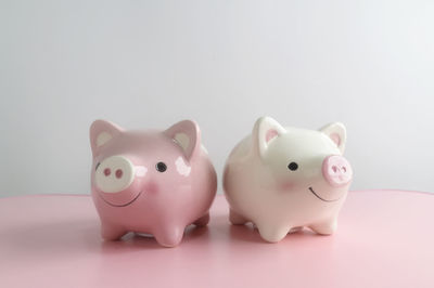 Close-up of stuffed toy against white background