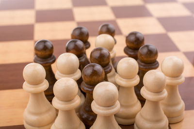 Close-up of chess pieces