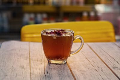 Close-up of drink on table