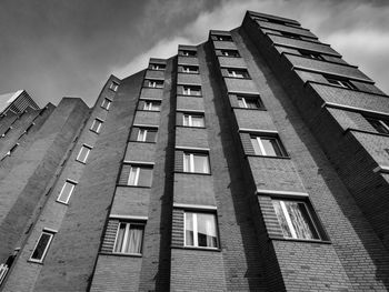 Low angle view of residential building against sky