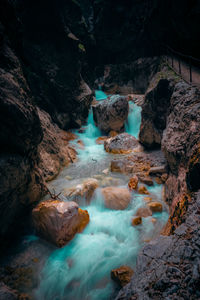 Stream flowing through rocks