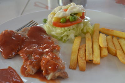 Close-up of food in plate