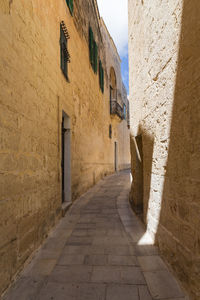 Narrow alley amidst old buildings