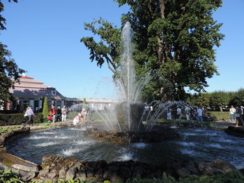 Fountain in front of building