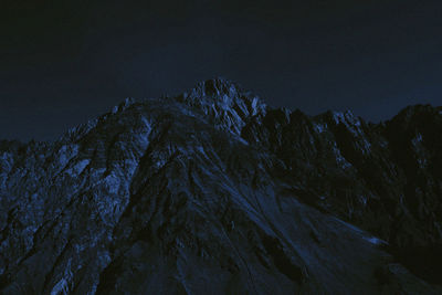 Nights are mysterious with kazbegi mountains 
