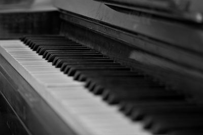 Close-up of piano keys