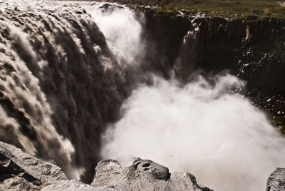Scenic view of waterfall