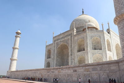 Low angle view of historic building against clear sky