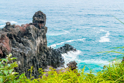 Rock formation on sea shore