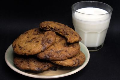 Close-up of cookies in plate