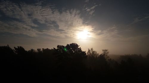 Low angle view of silhouette trees against sky during sunset