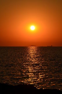 Scenic view of sea during sunset