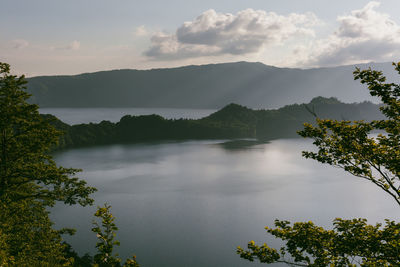 Scenic view of  lake towada in aomori, japan.