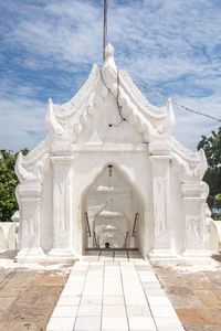 Entrance of temple against sky