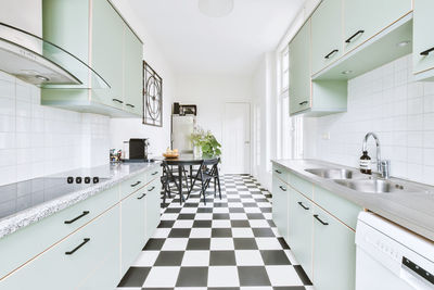 Interior of domestic kitchen