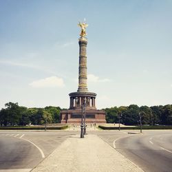 Low angle view of berlin victory column against sky