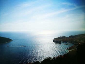 High angle view of sea against sky