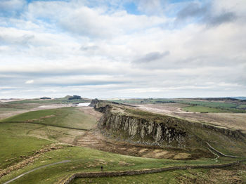 Scenic view of land against sky