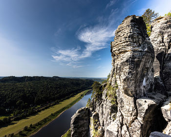 Scenic view of rock formations against sky